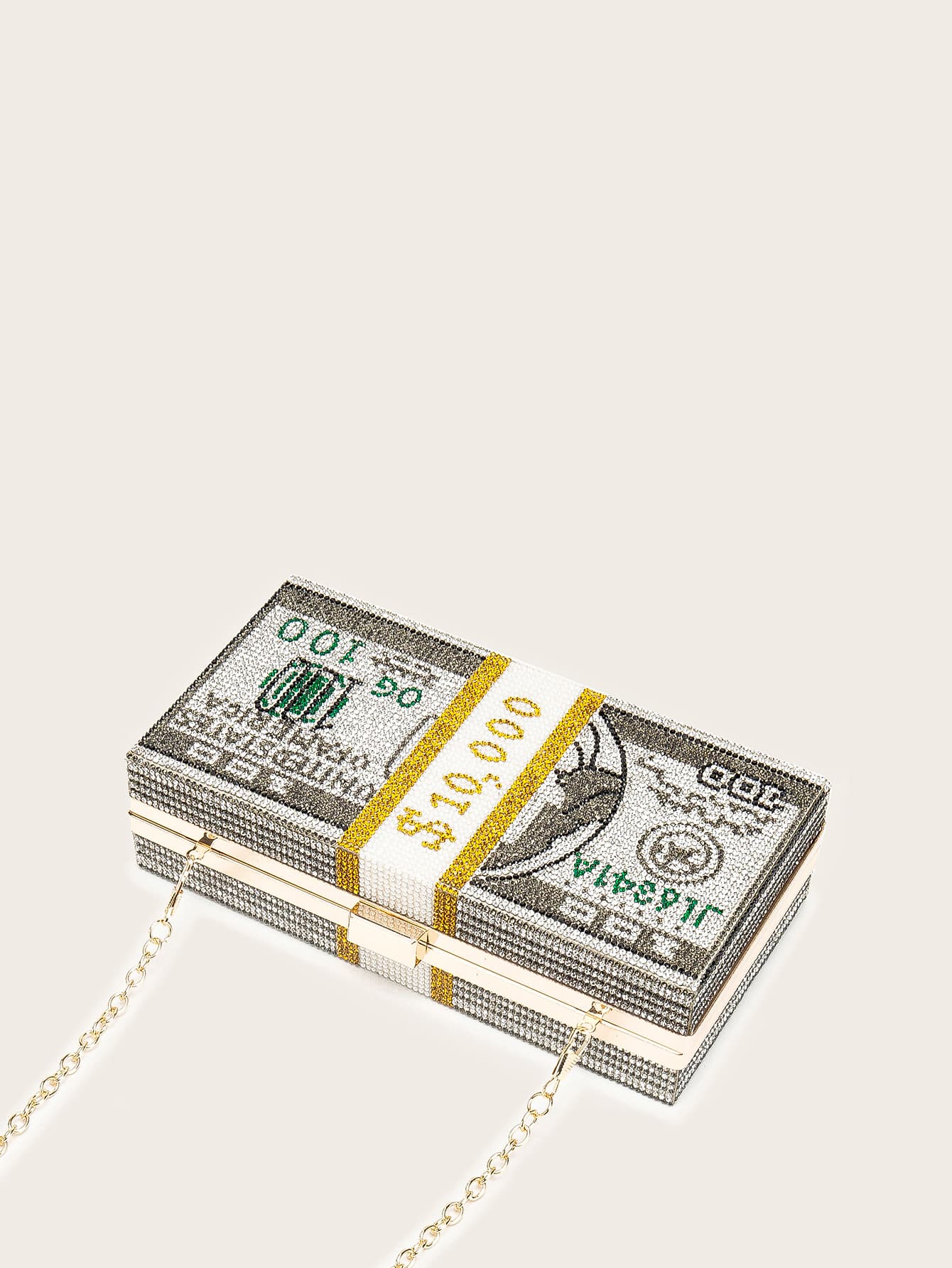 money rhinestone bolsa