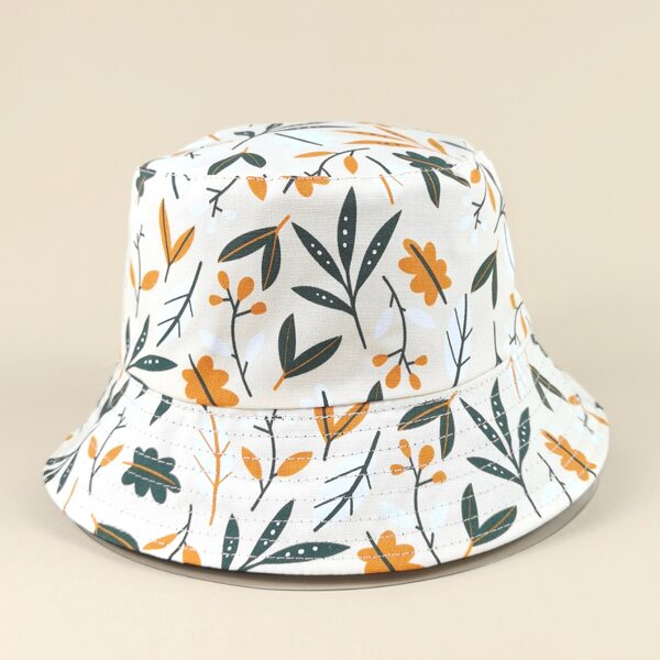 

Leaf Print Reversible Bucket Hat, Multicolor