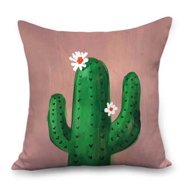 

Cactus Print Cushion Cover Without Filler, Multicolor