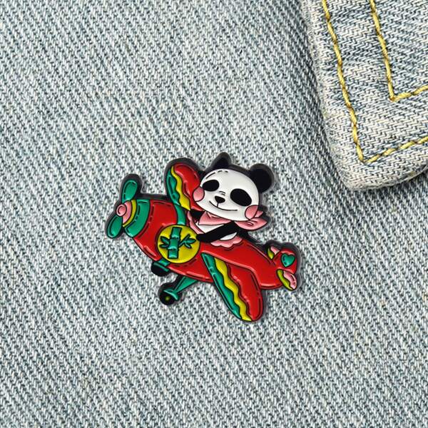 

Kids Panda Pattern Brooch, Multicolor