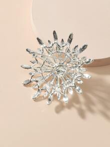 1pc Rhinestone & Faux Pearl Brooch - Silver - View 3