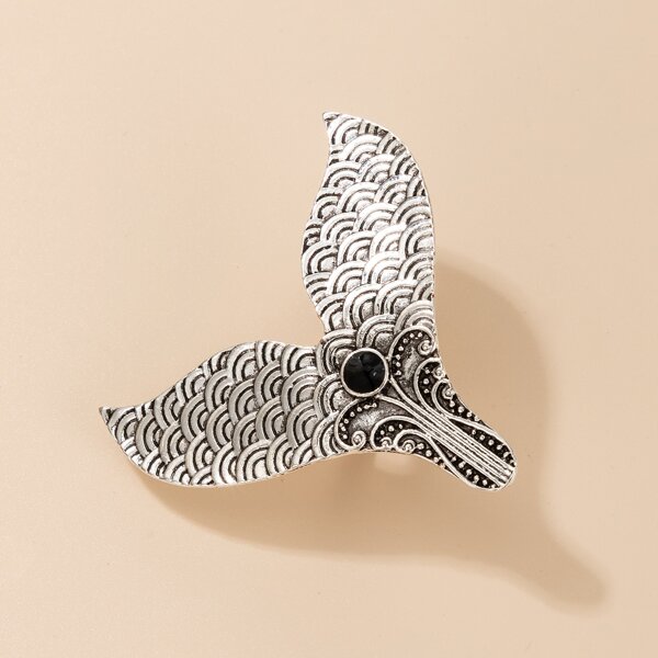 

Fish Tail Decor Ring, Silver