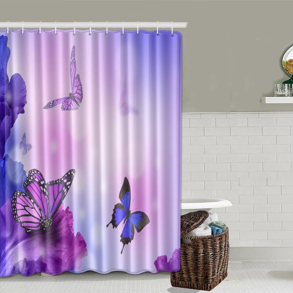 

Butterfly Print Shower Curtain, Multicolor