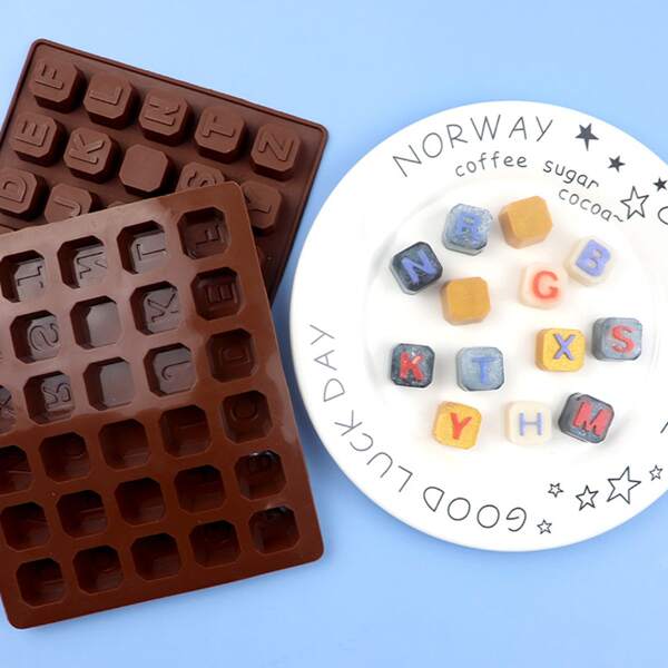 

1pc English Alphabet Chocolate Mold, Brown