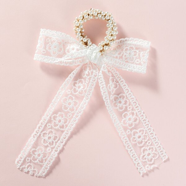 

Girls Faux Pearl Decor Scarf Hair Tie, Multicolor