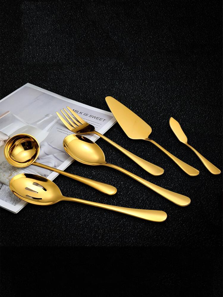 6入組不銹鋼刀具 - 金色 - 查看 1