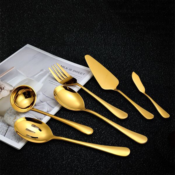 

6pcs Stainless Steel Cutlery, Gold