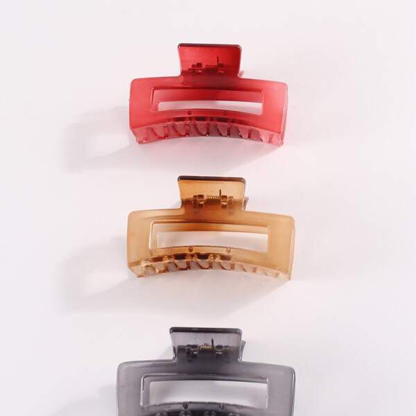 

3pcs Geometric Hair Claw, Multicolor