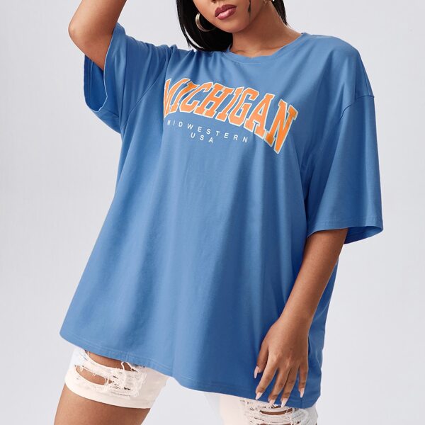 

Plus Letter Graphic Drop Shoulder Tee, Blue