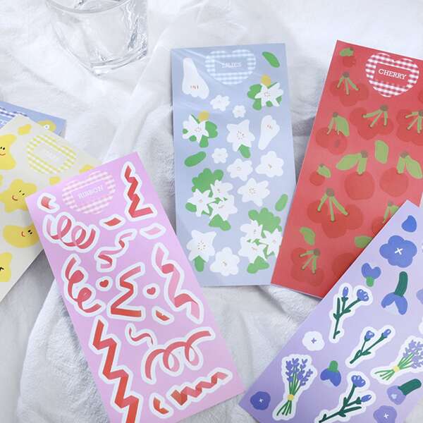 

1sheet Mixed Pattern Random Sticker, Multicolor