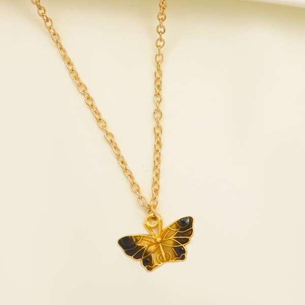 

Butterfly Charm Necklace, Multicolor