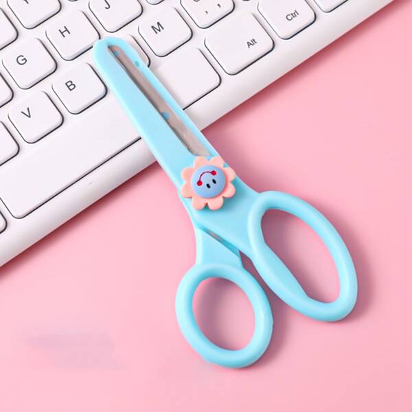 

2pcs Flower Decor Safety Scissors, Blue