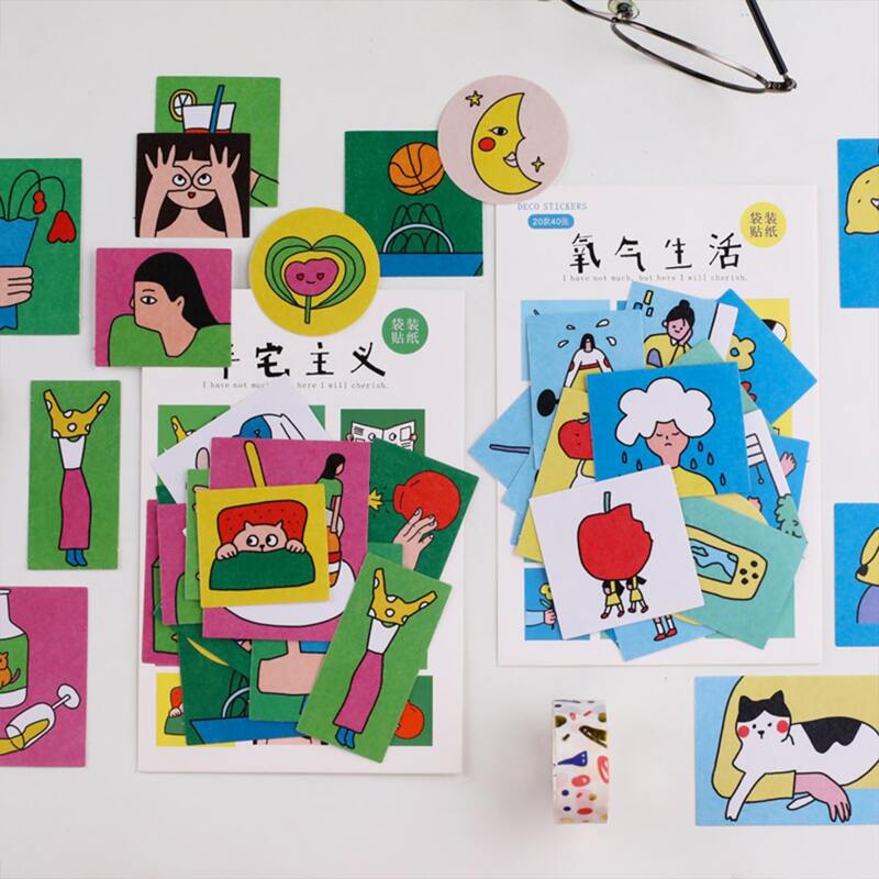 

40pcs Cartoon Graphic Random Sticker, Multicolor