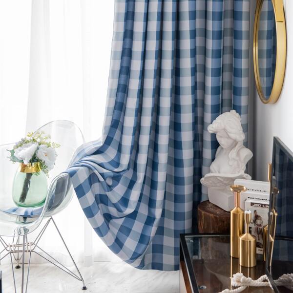 

Kids Plaid Pattern Single Panel Curtain, Multicolor