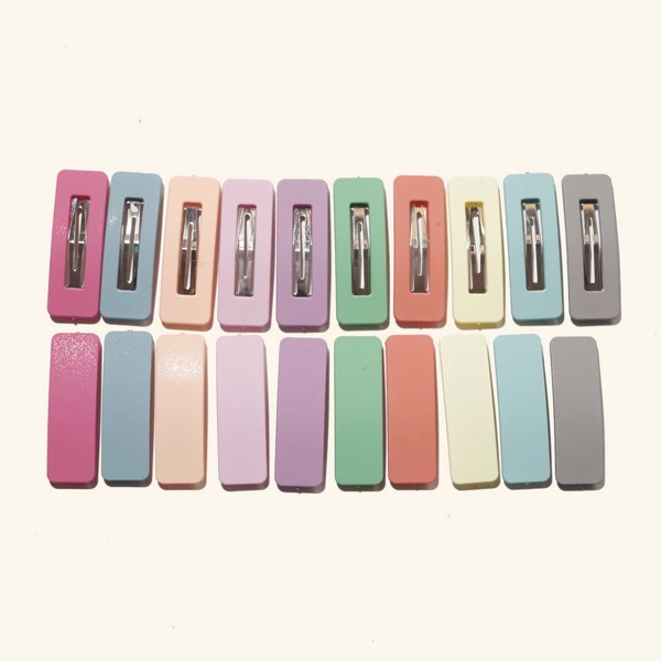 

20pcs Toddler Girls Solid Hair Clip, Multicolor