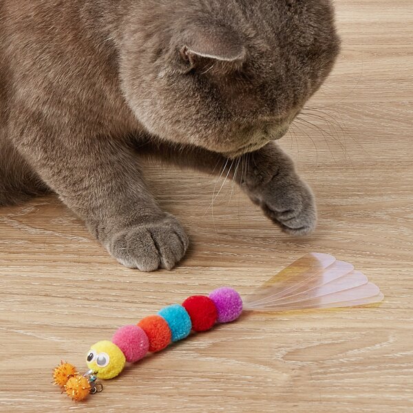 

1pc Caterpillar Shaped Cat Teaser Toy, Multicolor