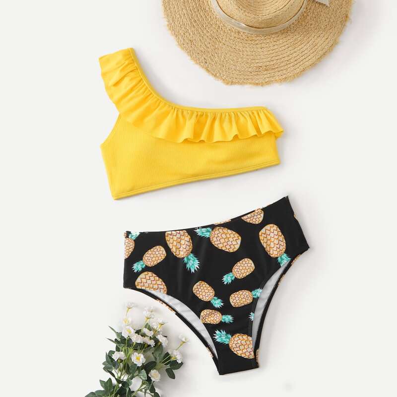 

Pineapple Print Bikini Swimsuit, Multicolor