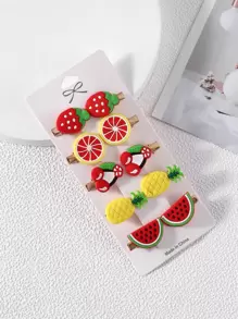 10入組小女童水果裝飾髮夾