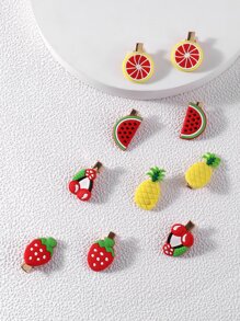 10入組小女童水果裝飾髮夾