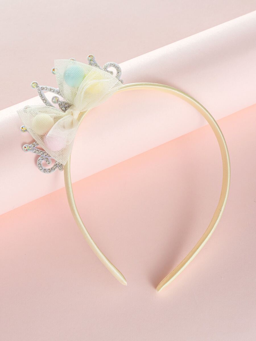 Băng đô trang trí nơ & vương miện cho bé gái - Nhiều màu - Xem 1