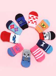 4 cái Mẫu Ngẫu nhiên Vớ Vật nuôi - Nhiều màu - Xem 1