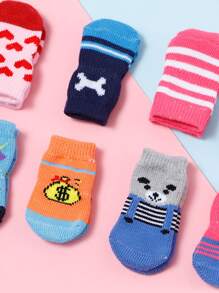 4 cái Mẫu Ngẫu nhiên Vớ Vật nuôi - Nhiều màu - Xem 2