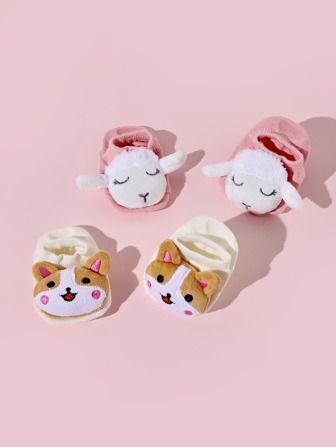 2雙嬰兒卡通圖案短襪