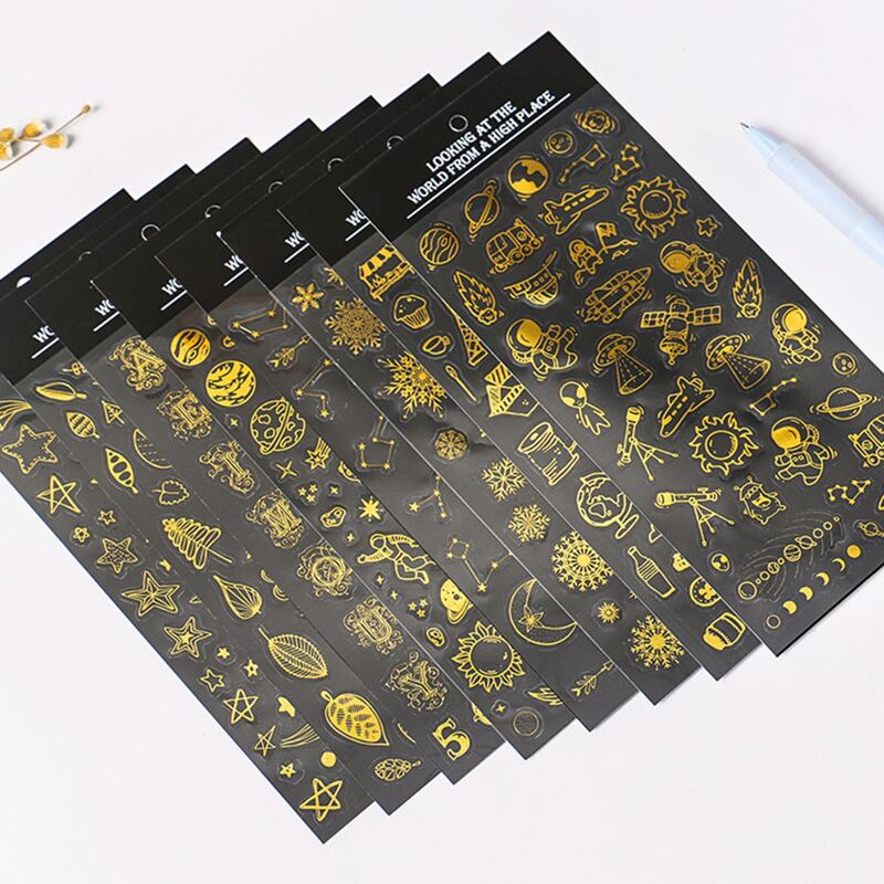 

1pc Random Hot Stamping Pattern Sticker, Multicolor
