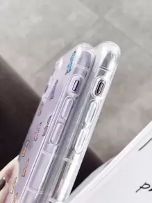 1pc Transparent Tpu Dinosaur Shaped Phone Case compatible with iphone - Multicolor - View 3