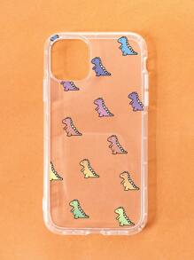 1pc Transparent Tpu Dinosaur Shaped Phone Case compatible with iphone - Multicolor - View 4