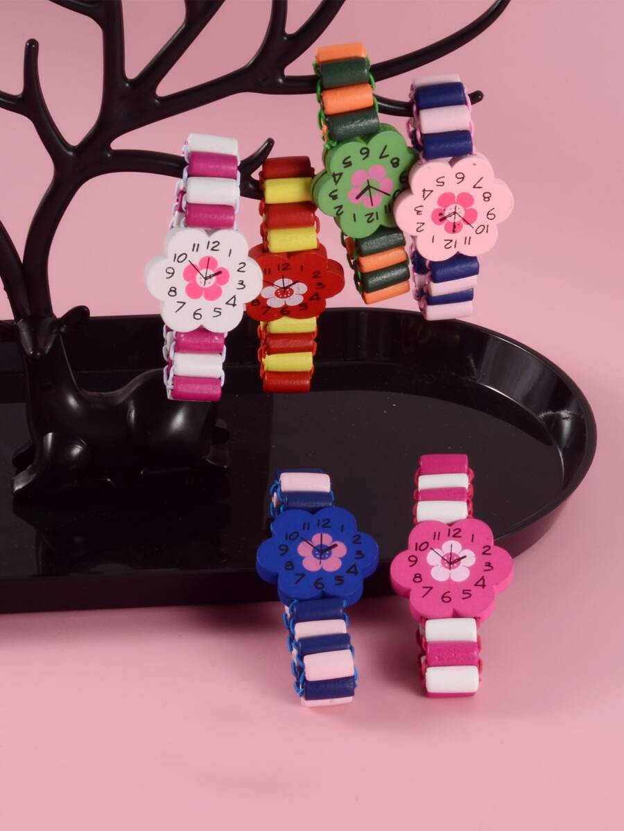 6pcs Kids Watch Design Beaded Bracelet - Multicolor - View 1