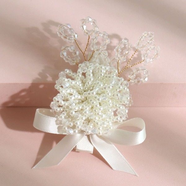 

Toddler Girls Crystal & Faux Pearl Decor Hair Clip, White