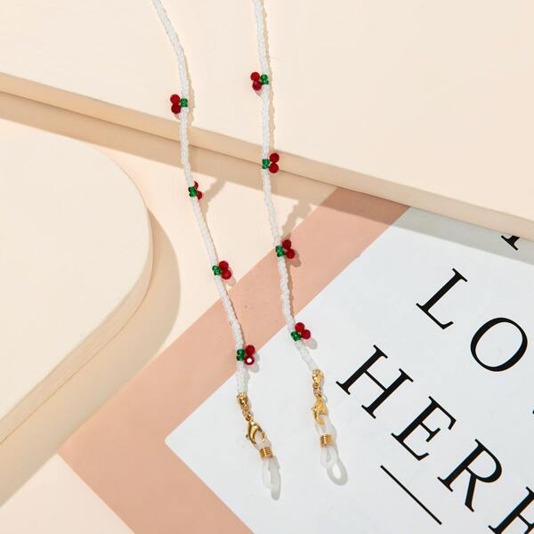 

Cherry Decor Beaded Face Mask Chain, Multicolor