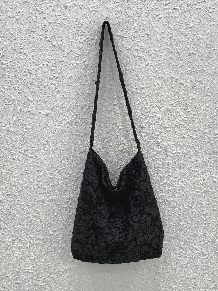 Nylon Shoulder Bag - Black - View 6