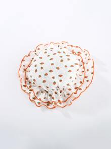 Peninsula Baby 女婴草莓圖案荷葉邊連體衣帶帽