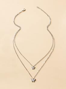 Collar De Mariposa En Capas Con Decoración