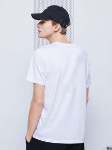 男士字母和圖案T恤 - 白色 - 查看 2