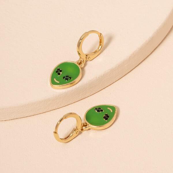 

Cartoon Drop Earrings, Gold