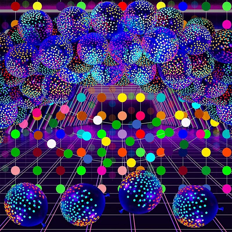 

10pcs Polka Dot Pattern Luminous Balloon, Multicolor