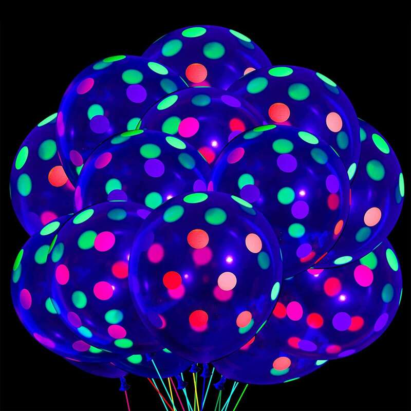 

10pcs Polka Dot Pattern Luminous Balloon, Multicolor
