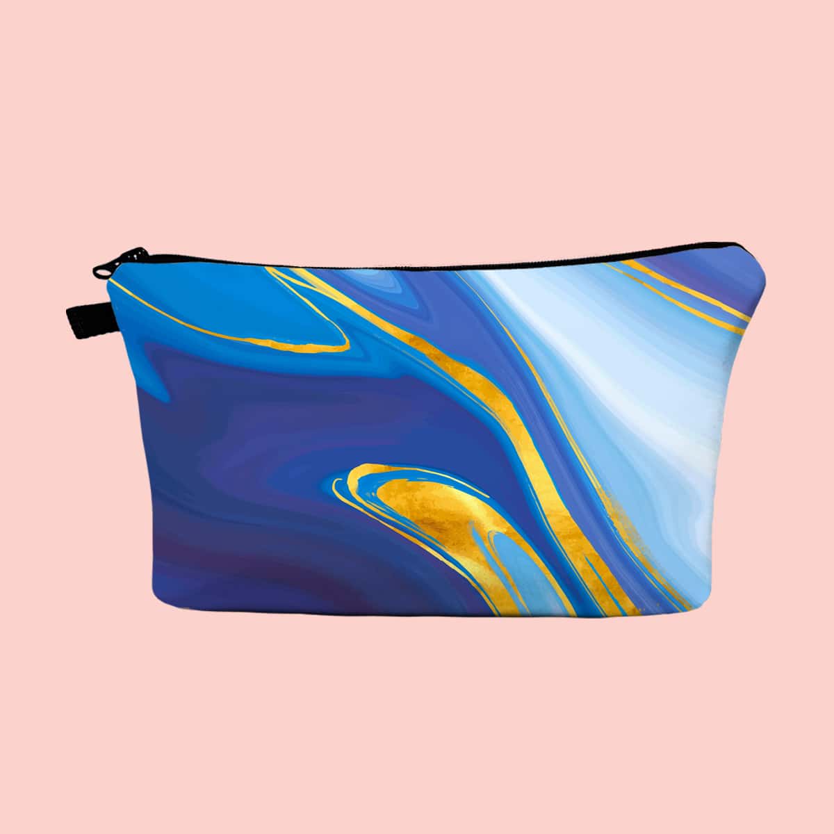 

Graphic Zipper Makeup Bag, Blue