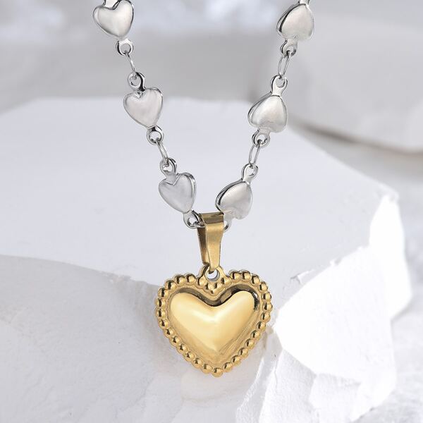 

Heart Charm Necklace, Gold