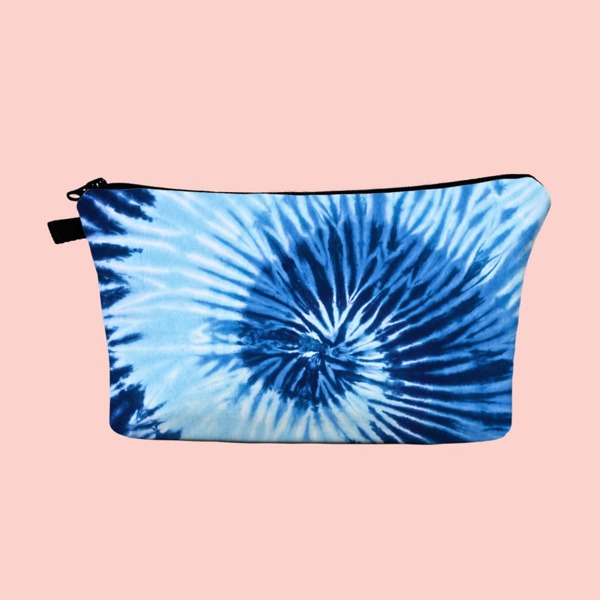 

Tie Dye Zipper Makeup Bag, Blue