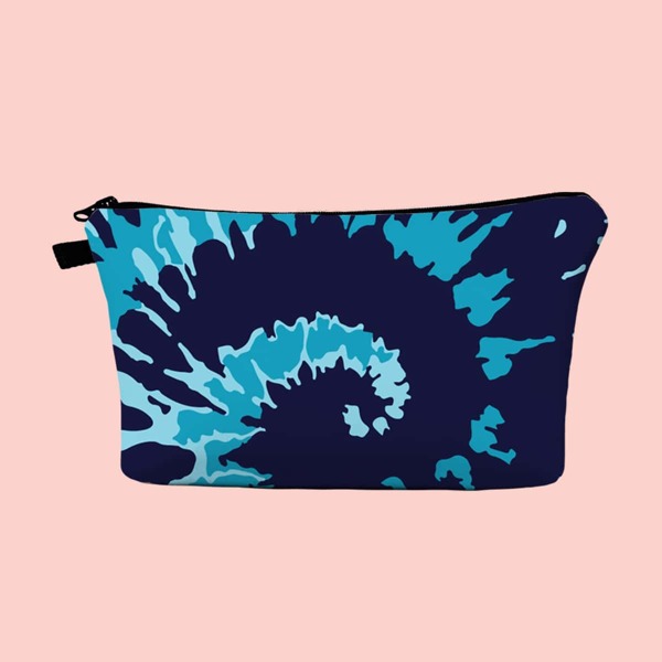 

Tie Dye Zipper Makeup Bag, Blue
