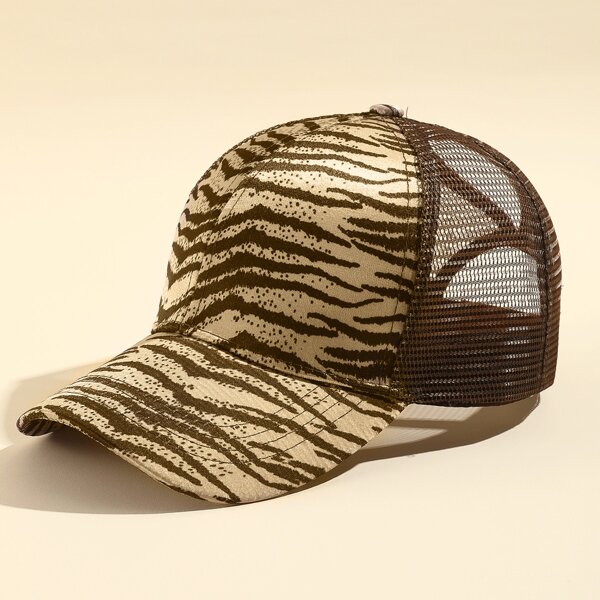 

Tiger Striped Pattern Baseball Cap, Multicolor