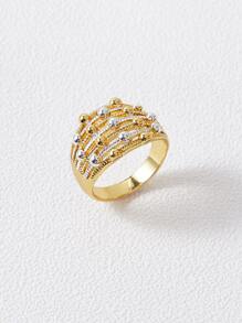 MOTF PREMIUM Nhẫn Hai âm Trang trí hạt - Vàng - Xem 1