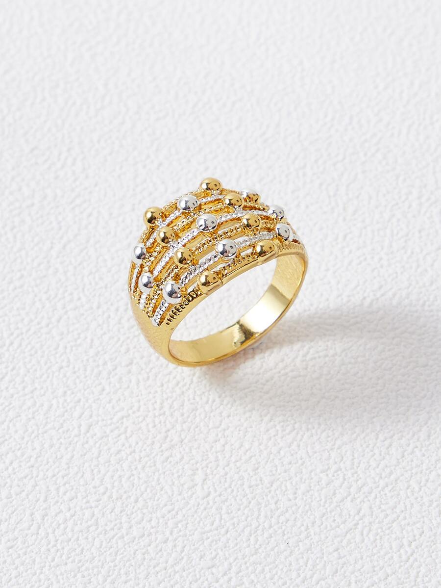 MOTF PREMIUM Nhẫn Hai âm Trang trí hạt - Vàng - Xem 1