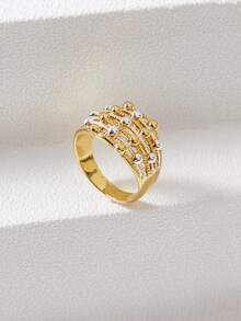 MOTF PREMIUM Nhẫn Hai âm Trang trí hạt - Vàng - Xem 4