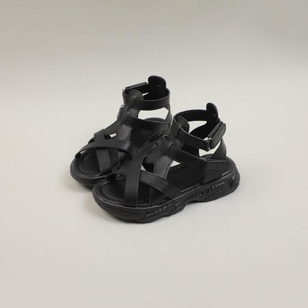 

Girls Cross Strap Sandals, Black