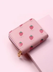 動畫圖形小錢包輕巧便攜,信用卡,證件白領人士,女性,假日,紀念日,生日禮物,配飾,禮品 - 粉色 - 查看 3